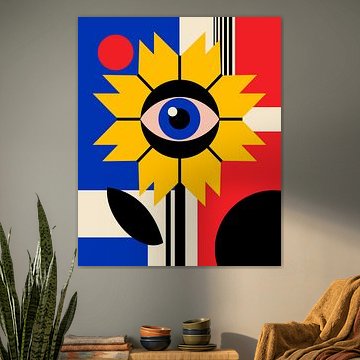 Allsehende Sonnenblume – Bauhaus-Augenblume von RAMYHEFNY-GALLERY