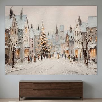 Village de Noël enneigé