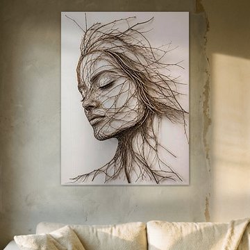 Meditatief portret van takken