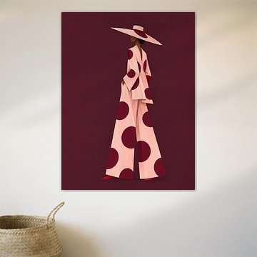 Blush Polka Dots on Burgundy