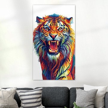 King Tiger Mountain – WPAP-Pop-Art-Illustration – Metallposter