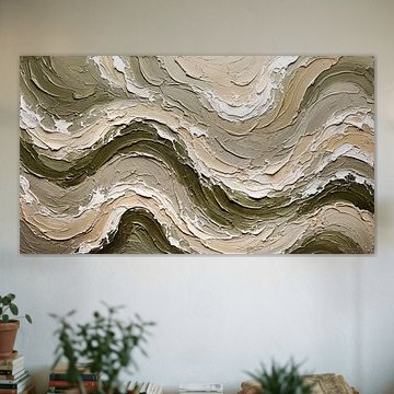 Japandi-Meeresstruktur als Relief von AidasignArt