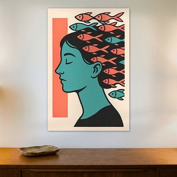 Unterströmung — Surrealistisches Frauenporträt mit von Dream Designs art work