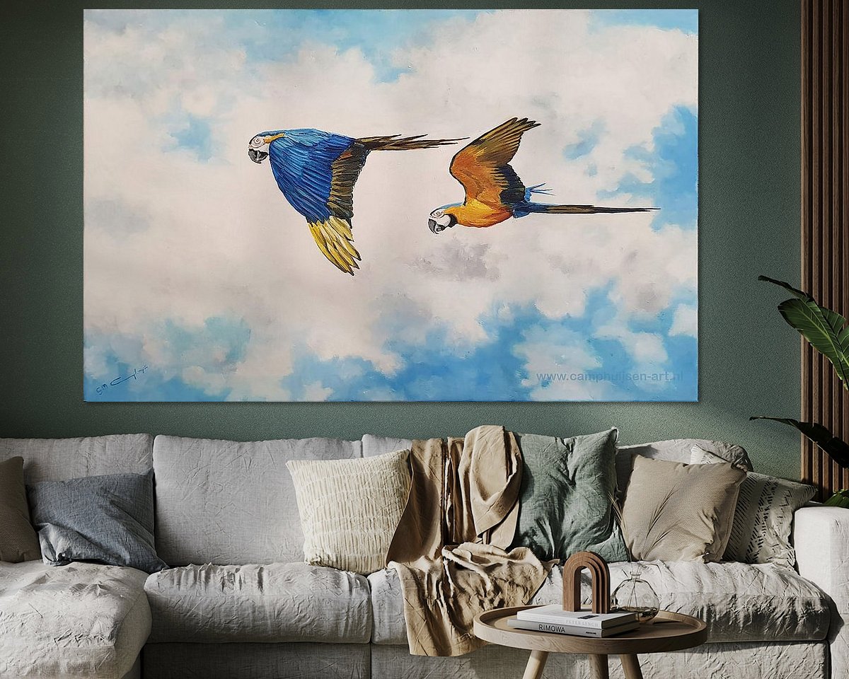 Voorbeeld van het werk in een kamer