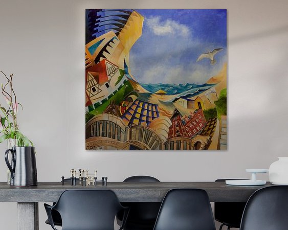 Voorbeeld van het werk in een kamer