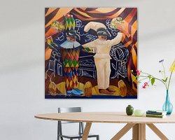 Voorbeeld van het werk in een kamer