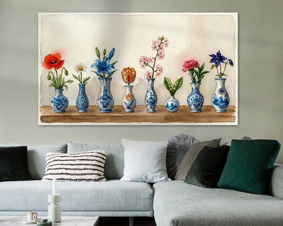 Voorbeeld van het werk in een kamer