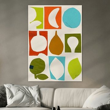 Zonnige Abstracte Lijnen in Geel, Oker en Koraal