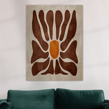 Abstract, geometric, minimalist art featuring organic forms in earth tones.