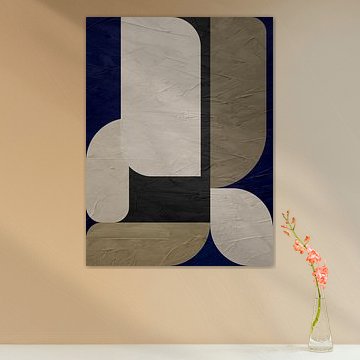Art abstrait, géométrique et minimaliste dans des tons terreux. sur Online Arts