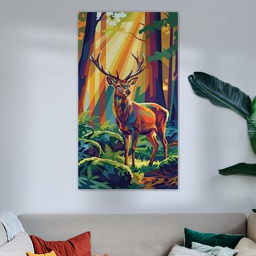 WPAP-Pop-Art-Illustration „Hirsch“ – Metallposter