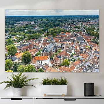 Vue aérienne de Hattem par une journée d'été orageuse sur Sjoerd van der Wal Photographie