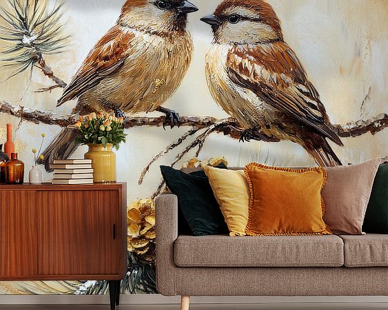 Voorbeeld van het werk in een kamer