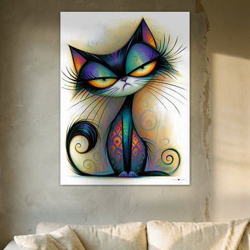 Boze zwarte kat - poes