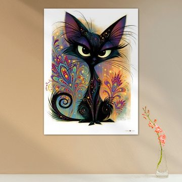 Boze zwarte kat - poes