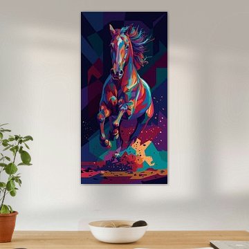 Pferd – WPAP-Pop-Art-Illustration – Metallposter