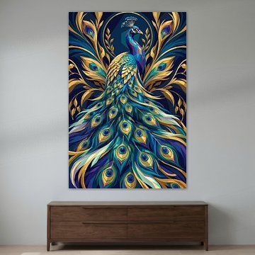 Cendrwasih-Vogel – WPAP-Pop-Art-Illustration – Metallposter