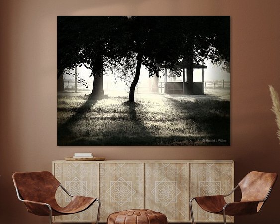 Voorbeeld van het werk in een kamer