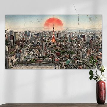 La ligne d'horizon de Tokyo au coucher du soleil : la tour, les trains et les rêves urbains