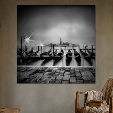 VENISE San Giorgio Maggiore dans le brouillard n/b   sur Melanie Viola