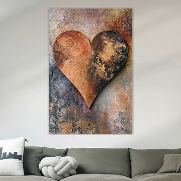 Terracotta Heart Abstract Painting – Powerful