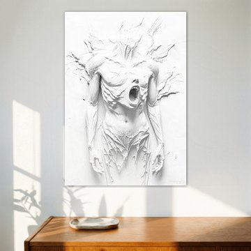 Aufbruch des Schreis – Skulpturales Relief II von AidasignArt