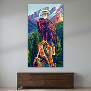 Eagle WPAP Pop-Art-Illustration – Metallposter