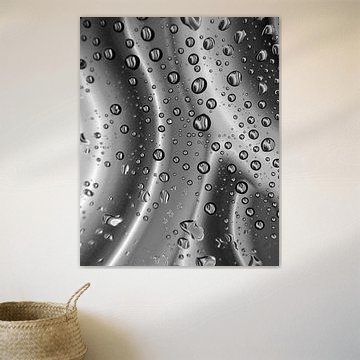 Water Droplets on Metallic Silver Surface