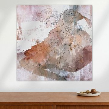 Secretly dreaming of you - Gustav Klimt, Urban Collage | studie: Die Jungfrau - tekening en mixed media
