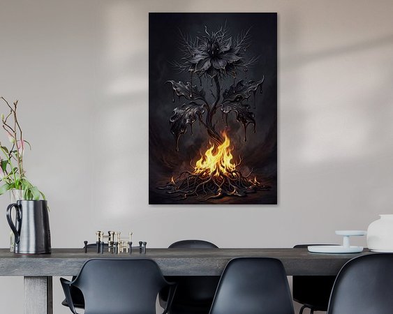 Voorbeeld van het werk in een kamer