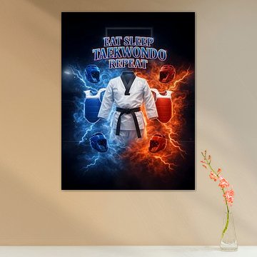 Essen, Schlafen, Taekwondo – Retro von Art Bloom