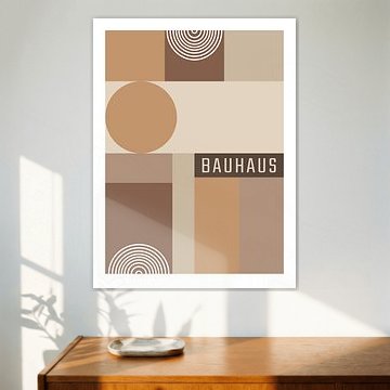 Mocha Geometry – Modernes Bauhaus in Kaffee- und Mokka-Farben von Hilde Remerie – Digitale Kunst, Bauhaus & Fotografie
