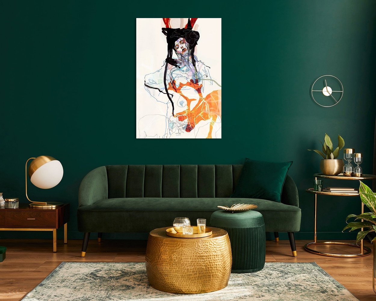 Voorbeeld van het werk in een kamer