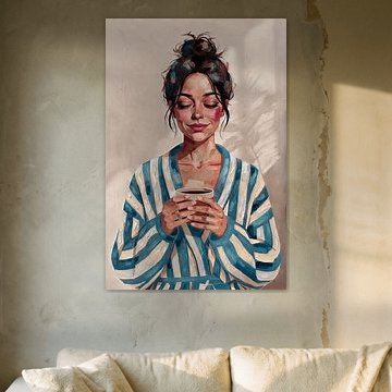Entspanntes Porträt: Eine herrliche Tasse Kaffee am Morgen