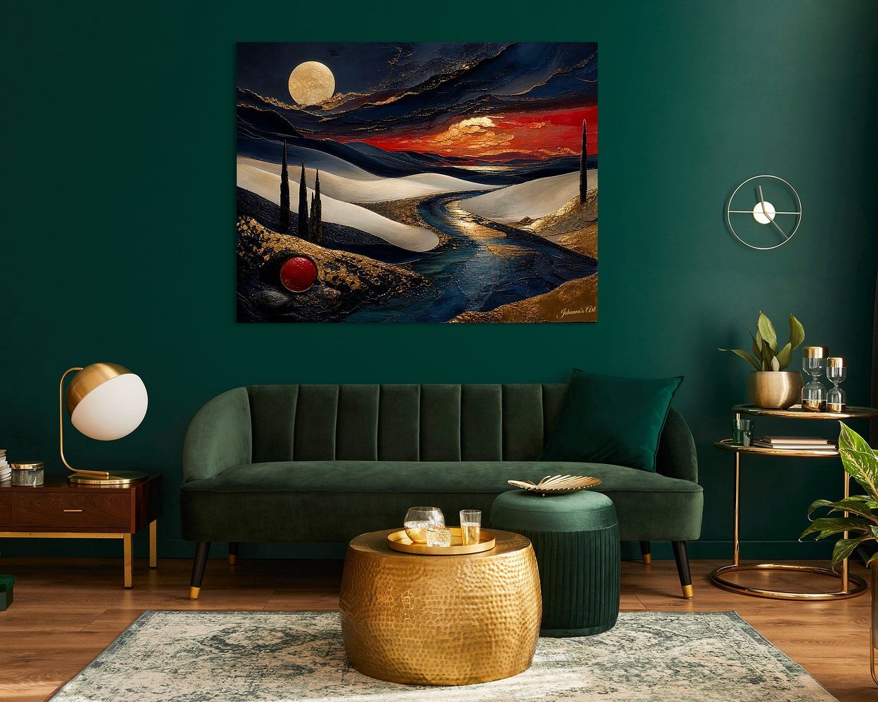 Voorbeeld van het werk in een kamer