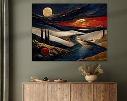 Voorbeeld van het werk in een kamer
