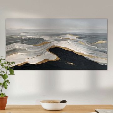 Des montagnes dorées dans la brume sur Imagine