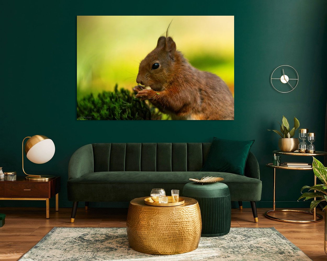 Voorbeeld van het werk in een kamer