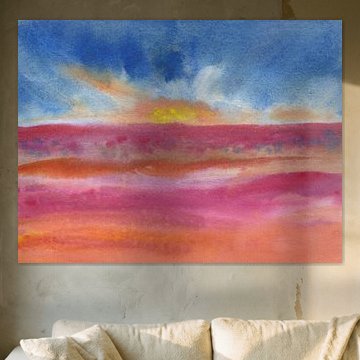 Vibrant Horizons I: Sunset Sky and Autumn Heath