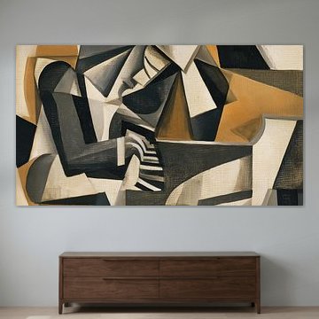 Pianist, schwarz-brauner Kubismus von TheXclusive Art
