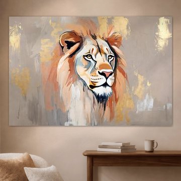 Lion in gold and warm terracotta by Imperial Art House