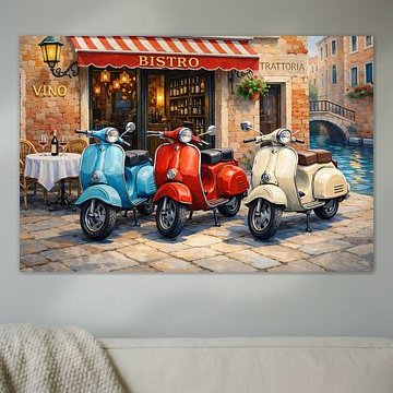 Drie scooters in Venetië
