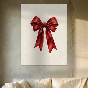 Élégant nœud de Noël rouge