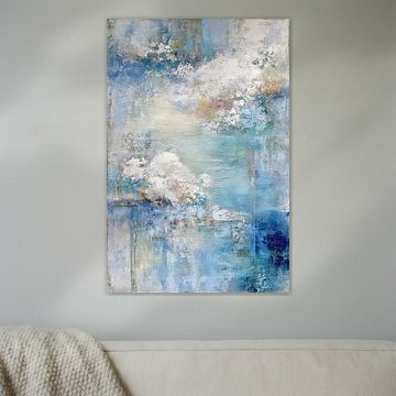 Blue Abstract Painting – A Serene Play of Colours by Joriali Abstract