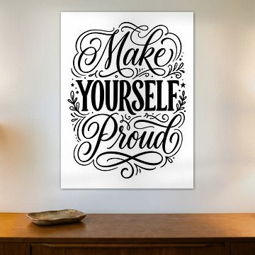 „Sei stolz auf dich“ – Motivierende Handlettering-Typografie und Grafikdesign
