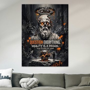 Tout remettre en question : la réalité est une création – Philosophe cyberpunk – Design graphique