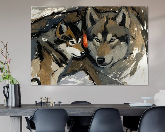 Voorbeeld van het werk in een kamer