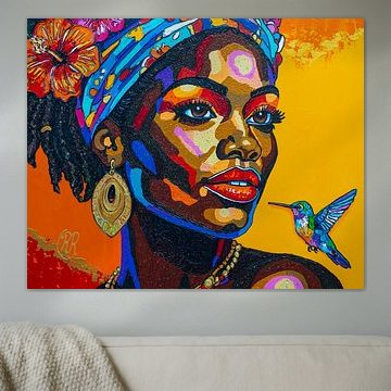 Âme d'or | Femme caribéenne haute en couleur sur Renata Rolefes Art