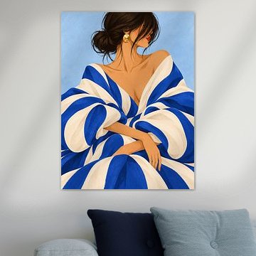 Cobalt Stripes in Soft Blue