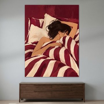 Resting Among Burgundy Stripes